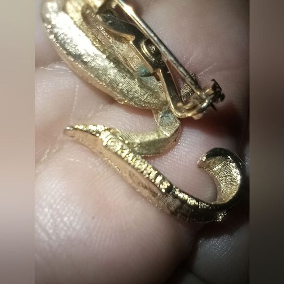 Vintage Mamselle Gold Tone Cursive G Brooch - Picture 3 of 4